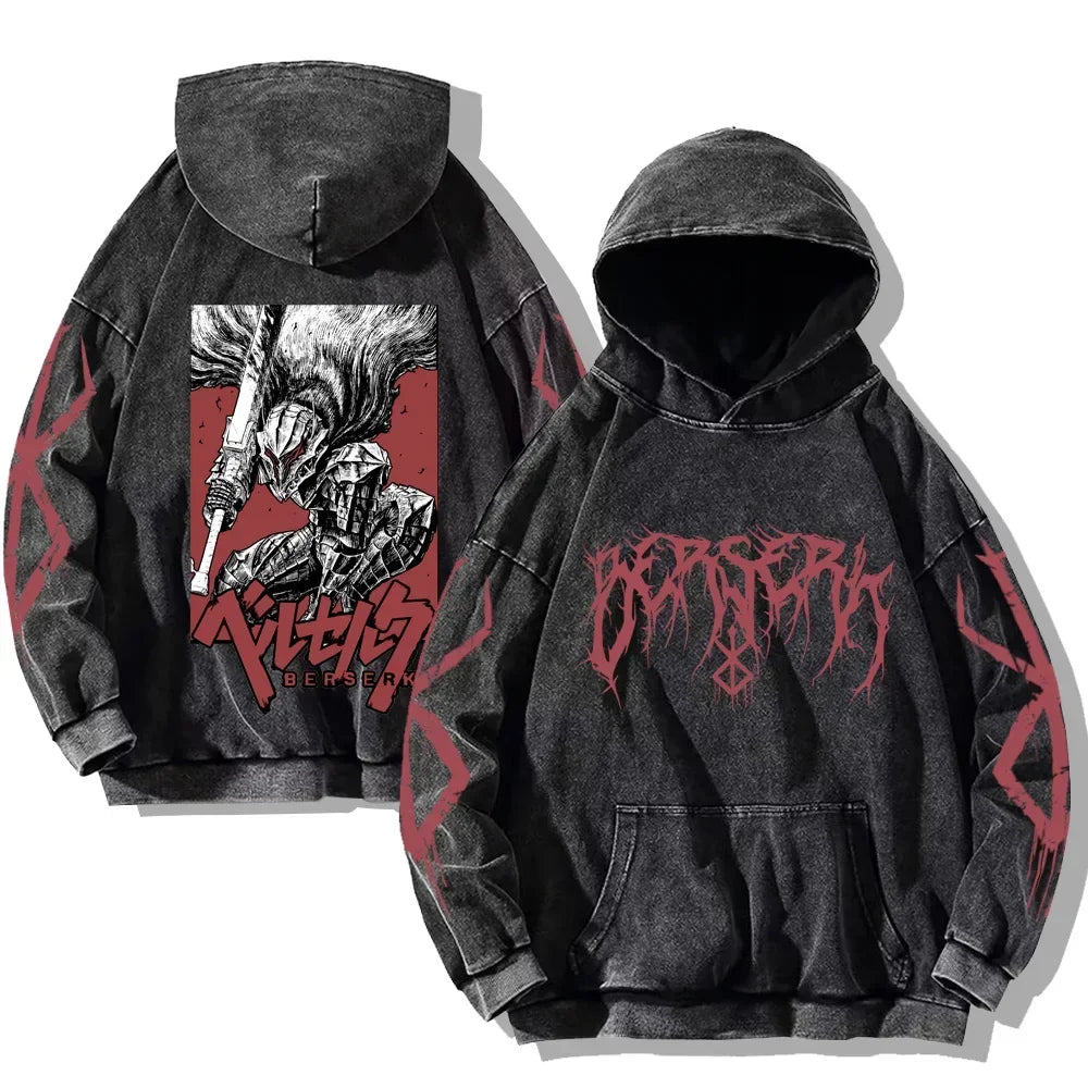 Vintage Washed Berserk Anime Hoodie