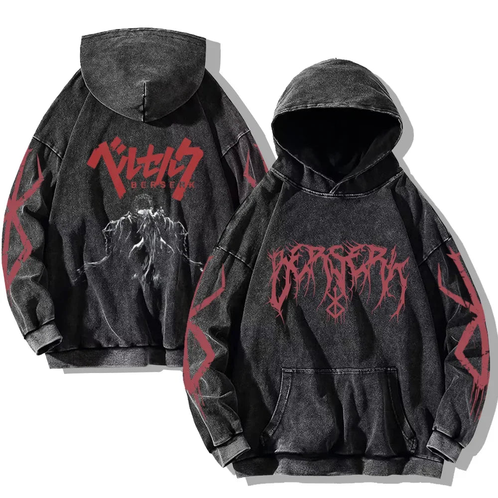 Vintage Washed Berserk Anime Hoodie