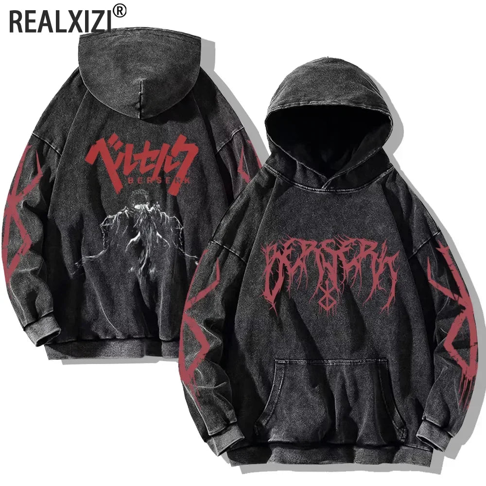 Vintage Washed Berserk Anime Hoodie