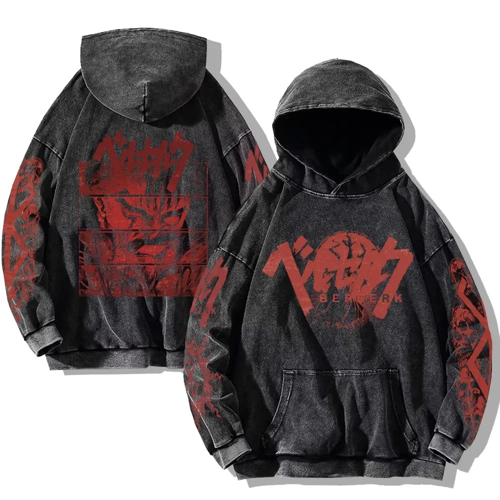 Vintage Washed Berserk Anime Hoodie